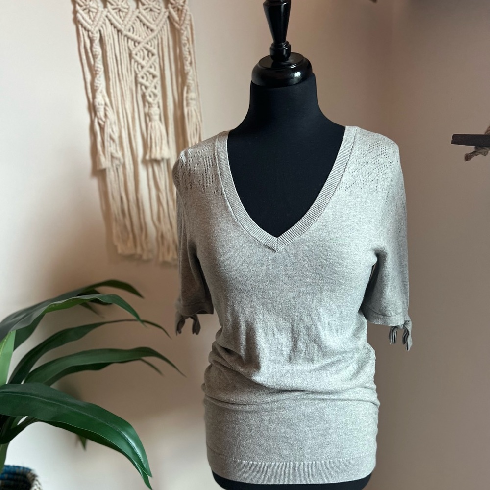 Motherhood Maternity Gray Knot Sleeve Sweater M